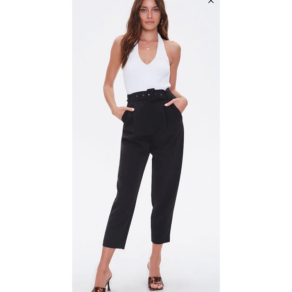 Belted ankle pants